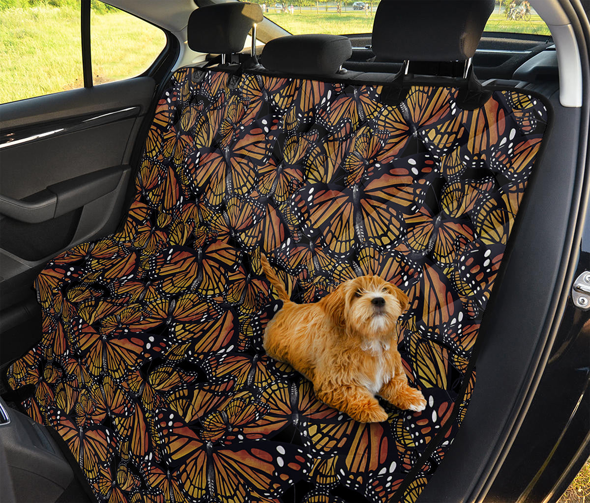 Vintage Monarch Butterfly Pattern Print Pet Car Back Seat Cover