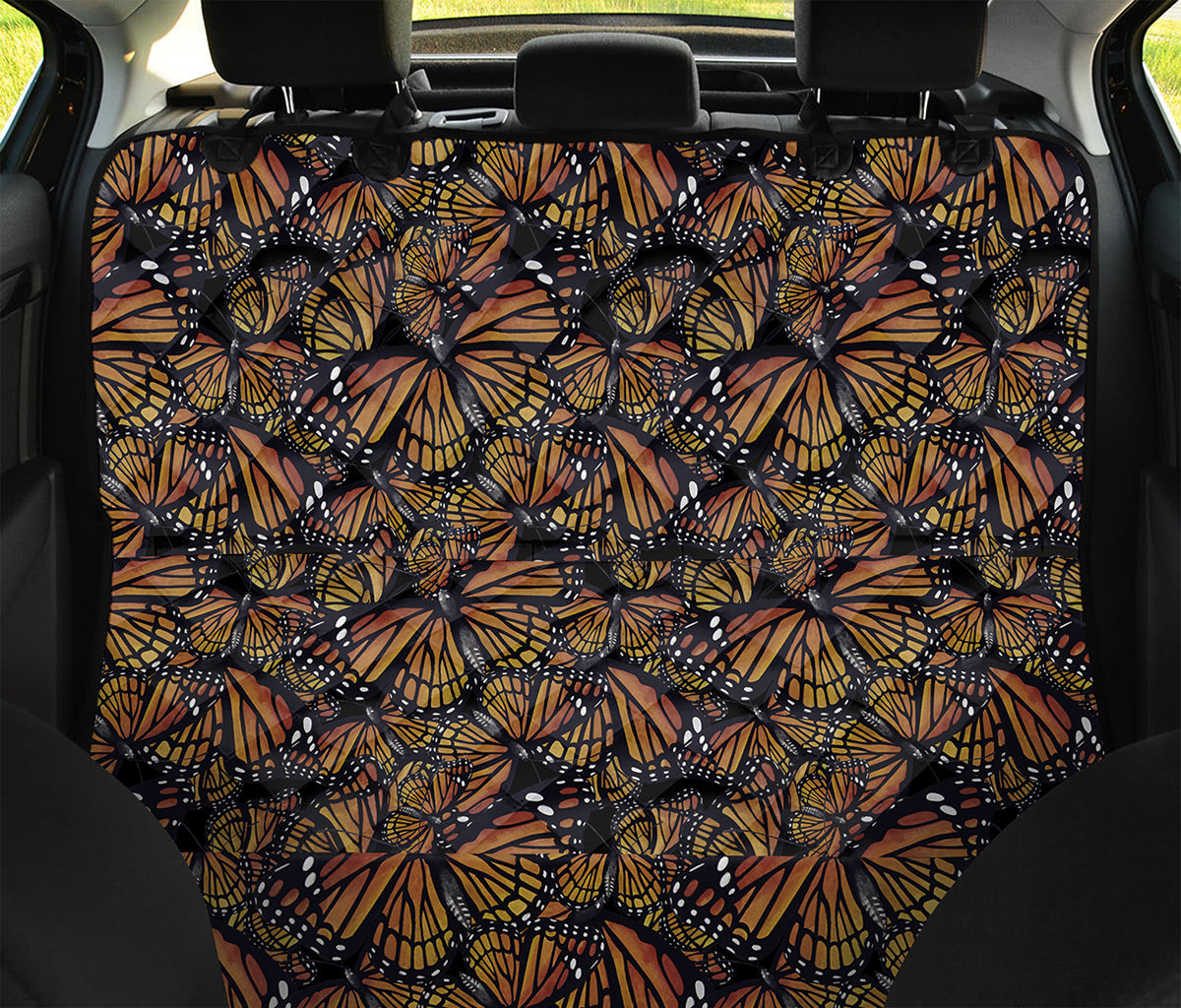 Vintage Monarch Butterfly Pattern Print Pet Car Back Seat Cover