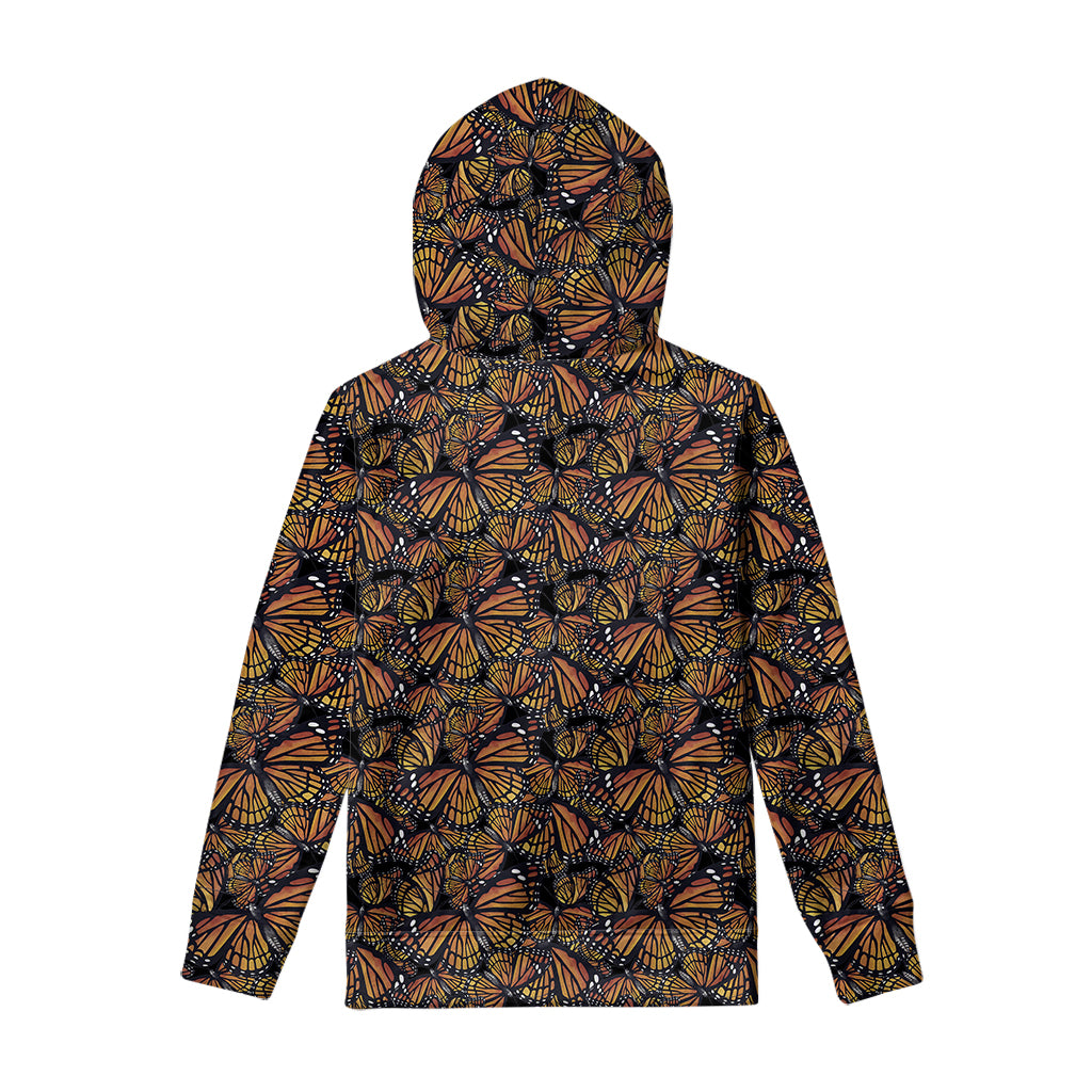 Vintage Monarch Butterfly Pattern Print Pullover Hoodie