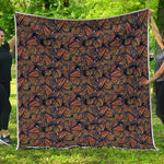 Vintage Monarch Butterfly Pattern Print Quilt