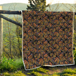 Vintage Monarch Butterfly Pattern Print Quilt