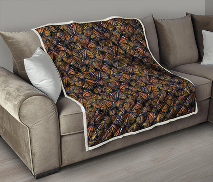 Vintage Monarch Butterfly Pattern Print Quilt