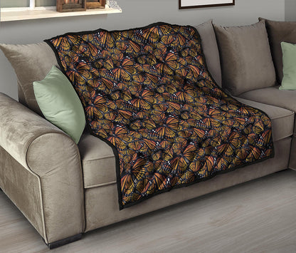 Vintage Monarch Butterfly Pattern Print Quilt