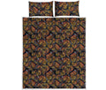 Vintage Monarch Butterfly Pattern Print Quilt Bed Set