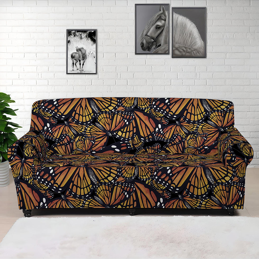 Vintage Monarch Butterfly Pattern Print Sofa Cover