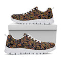 Vintage Monarch Butterfly Pattern Print White Running Shoes