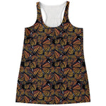 Vintage Monarch Butterfly Pattern Print Women's Racerback Tank Top