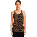 Vintage Monarch Butterfly Pattern Print Women's Racerback Tank Top