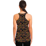 Vintage Monarch Butterfly Pattern Print Women's Racerback Tank Top