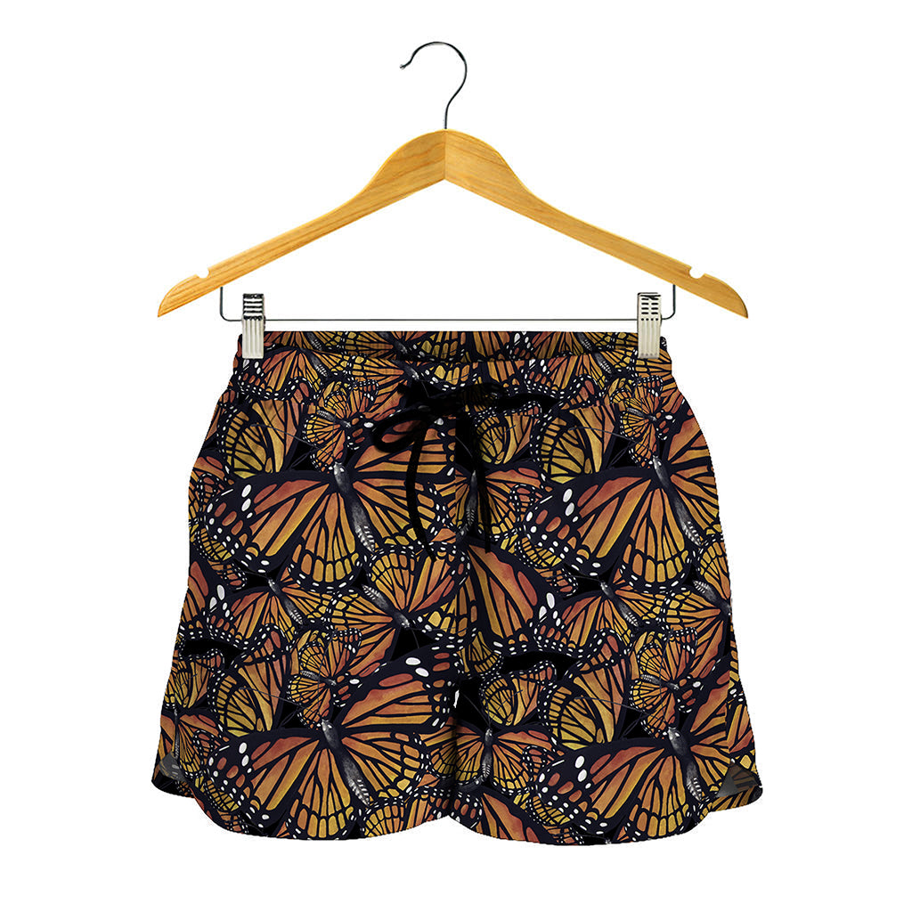 Vintage Monarch Butterfly Pattern Print Women's Shorts