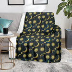 Vintage Moon And Sun Pattern Print Blanket