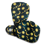 Vintage Moon And Sun Pattern Print Boxing Gloves