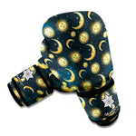 Vintage Moon And Sun Pattern Print Boxing Gloves