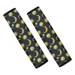 Vintage Moon And Sun Pattern Print Car Seat Belt Covers