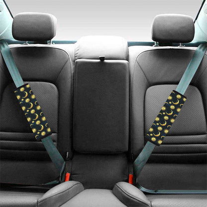 Vintage Moon And Sun Pattern Print Car Seat Belt Covers