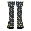 Vintage Moon And Sun Pattern Print Crew Socks