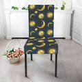 Vintage Moon And Sun Pattern Print Dining Chair Slipcover
