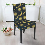 Vintage Moon And Sun Pattern Print Dining Chair Slipcover
