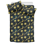 Vintage Moon And Sun Pattern Print Duvet Cover Bedding Set