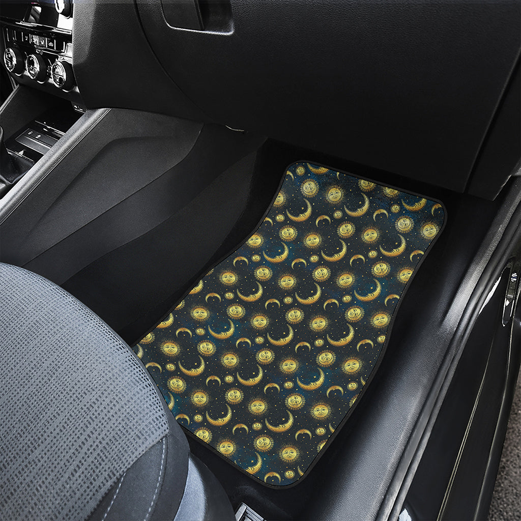 Vintage Moon And Sun Pattern Print Front Car Floor Mats