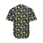 Vintage Moon And Sun Pattern Print Men's Baseball Jersey