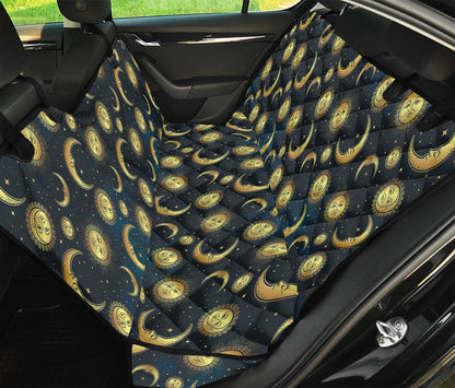 Vintage Moon And Sun Pattern Print Pet Car Back Seat Cover