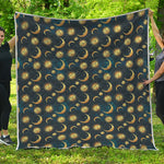 Vintage Moon And Sun Pattern Print Quilt