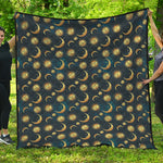 Vintage Moon And Sun Pattern Print Quilt