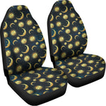 Vintage Moon And Sun Pattern Print Universal Fit Car Seat Covers