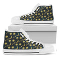 Vintage Moon And Sun Pattern Print White High Top Sneakers