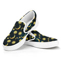Vintage Moon And Sun Pattern Print White Slip On Sneakers