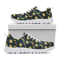 Vintage Moon And Sun Pattern Print White Running Shoes