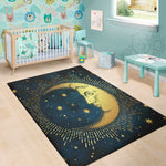 Vintage Moon And Sun Print Area Rug