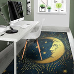 Vintage Moon And Sun Print Area Rug