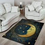 Vintage Moon And Sun Print Area Rug