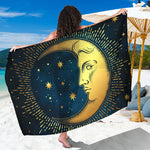 Vintage Moon And Sun Print Beach Sarong Wrap