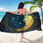 Vintage Moon And Sun Print Beach Sarong Wrap