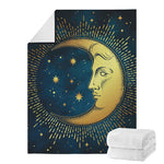 Vintage Moon And Sun Print Blanket