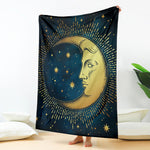 Vintage Moon And Sun Print Blanket