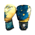 Vintage Moon And Sun Print Boxing Gloves