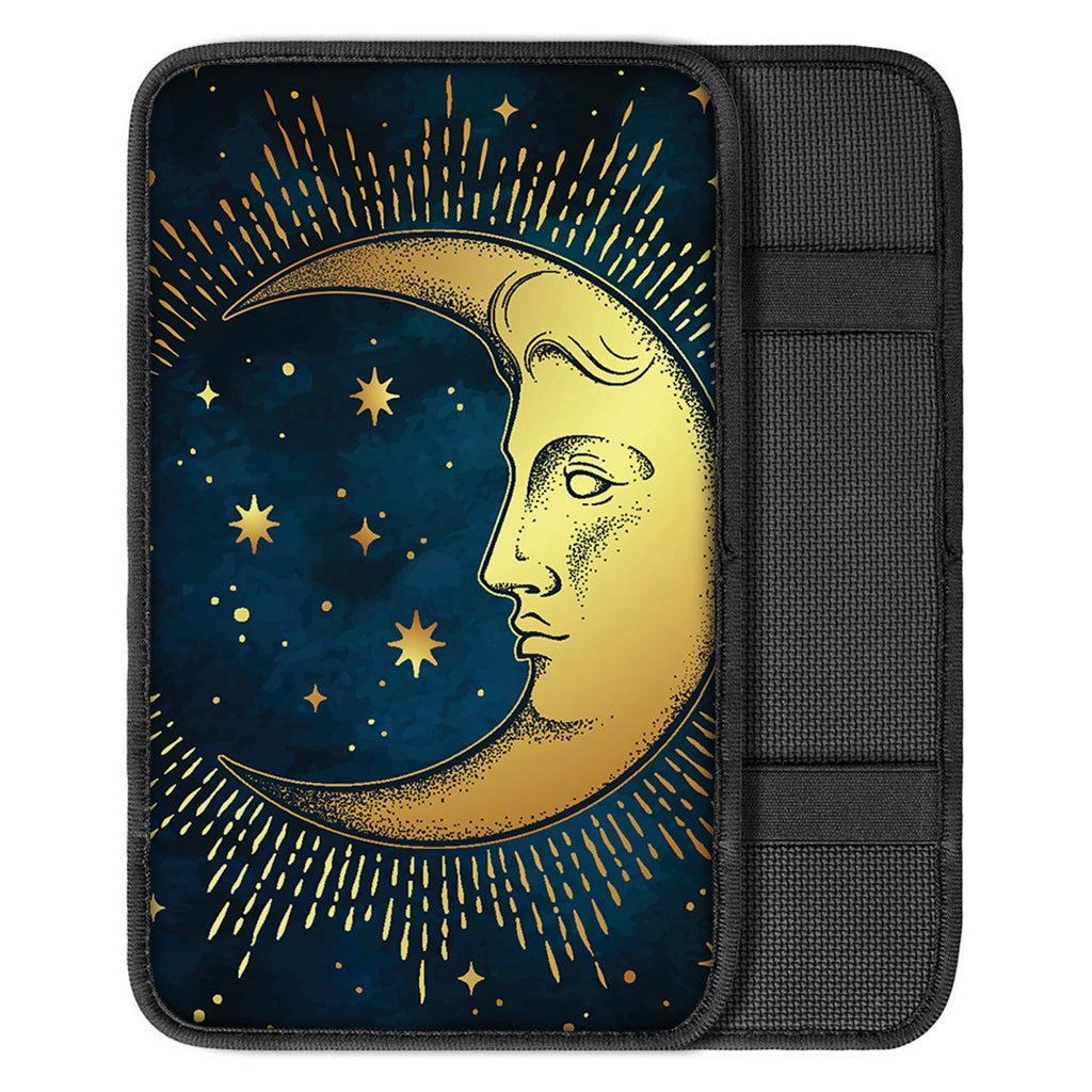 Vintage Moon And Sun Print Car Center Console Cover