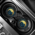 Vintage Moon And Sun Print Car Coasters