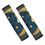 Vintage Moon And Sun Print Car Seat Belt Covers