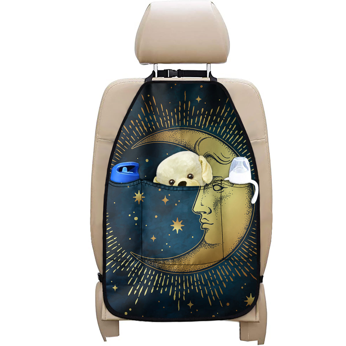 Vintage Moon And Sun Print Car Seat Organizers