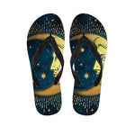 Vintage Moon And Sun Print Flip Flops