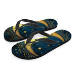 Vintage Moon And Sun Print Flip Flops