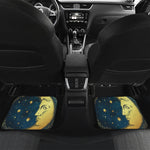 Vintage Moon And Sun Print Front and Back Car Floor Mats