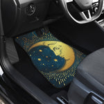Vintage Moon And Sun Print Front and Back Car Floor Mats