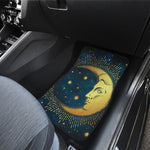 Vintage Moon And Sun Print Front and Back Car Floor Mats