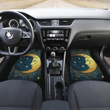 Vintage Moon And Sun Print Front Car Floor Mats